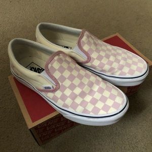 Vans checkered slip ons